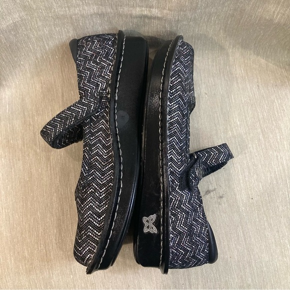 ALEGRIA Sz 39 Belle Mary Herringbone Comfort Sole Velcro Closure Leather Sandals - Picture 9 of 13